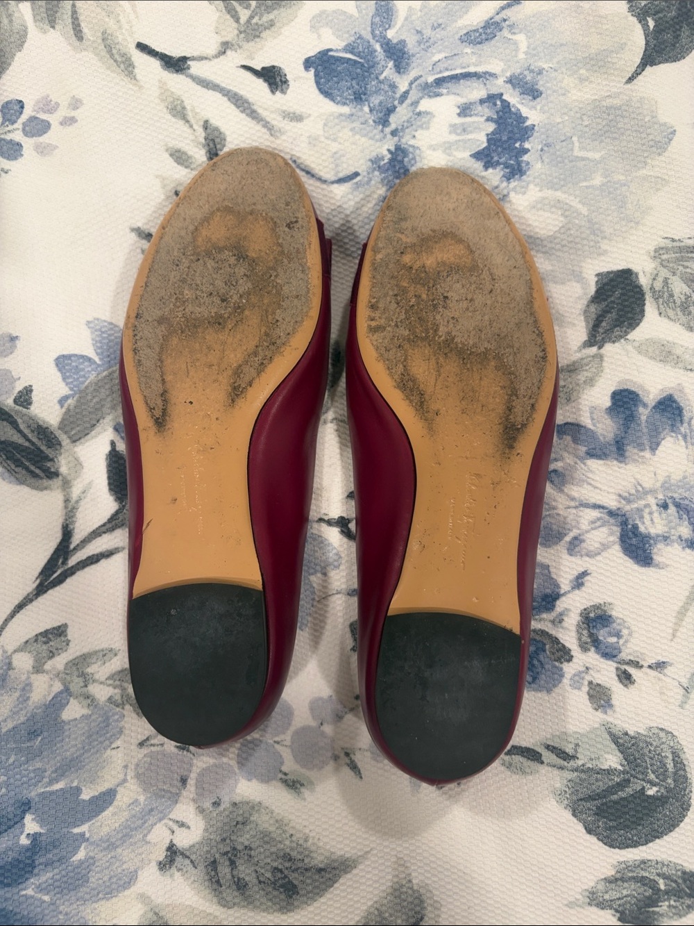 Salvatore Ferragamo Maroon Loafers with Gold Buckle - Picture 6 of 7